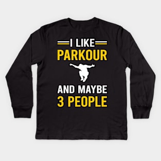 3 People Parkour Kids Long Sleeve T-Shirt